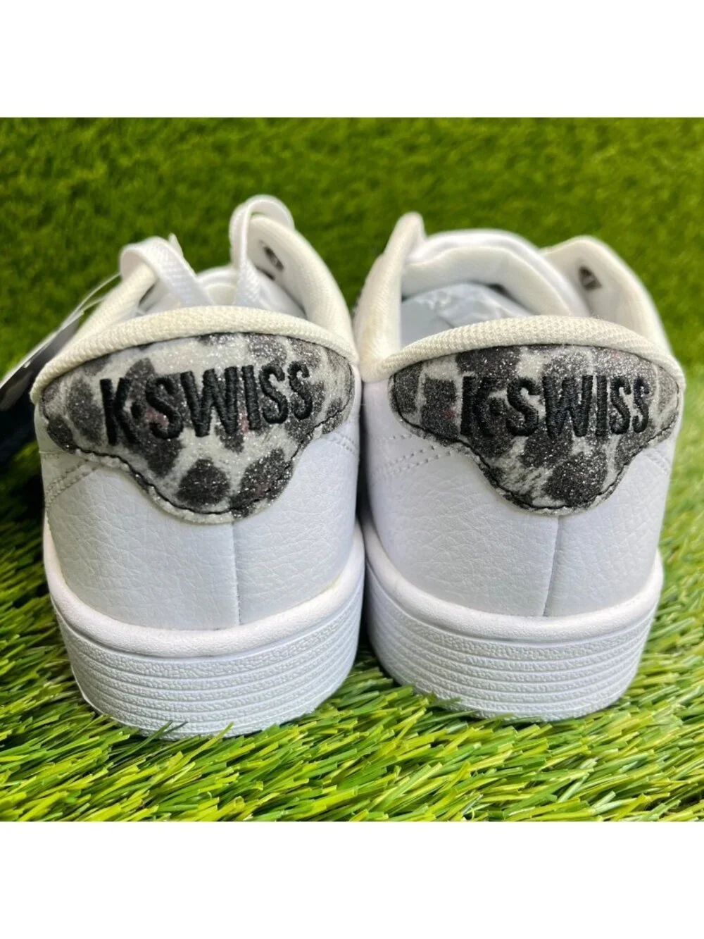 K-Swiss Court Pro II Leopard Womens Size 7 White Black Athletic Shoes Sneakers